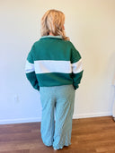 Fern Plaid Quarter Zip and Pant, green plaid set, alternate view