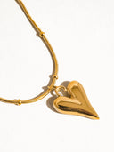 Bay Necklace, 18k gold non-tarnish heart necklace
