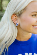 Beaded Football Stud earrings, view 2