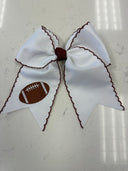 Scallop Football Bow, football hair bow