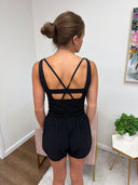 Woven Shortsie Romper, view 3