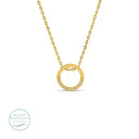 Contemporary Water Resistant Pave Pendant necklace
