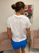 Yelete White Roundneck Tee, view 2