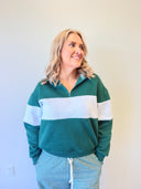 Fern Plaid Quarter Zip, green plaid quarter zip