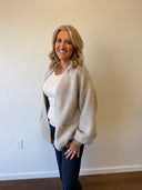 Greta Cardigan, oatmeal cardigan