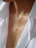 Brisse Necklace, gold lariat necklace, view 4