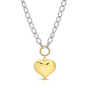 Heart Statement Necklace, two tone bubble heart necklace