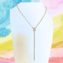 Ruby Baguette Lariat necklace