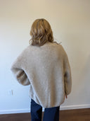 Greta Cardigan, oatmeal cardigan, view 3
