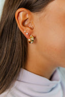 Aubrey Pearl Huggie, pearl huggie earrings