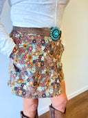 Blair Floral Denim Skort, floral denim skort