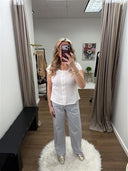 Delilah Ribbed Button Top, women's ribbed top