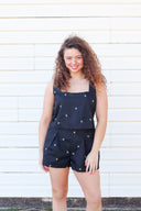 Bloom Set, women's embroidered top and shorts set