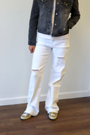 Icy Risen Jean, white relaxed straight jean