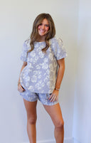 Faye Short, metallic floral shorts, view 5
