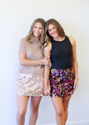 Kelli Skirt, flower sequin skirt
