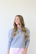 Heather Sweater, heather grey layering top