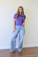 Core Jean, high rise wide leg jean, view 3