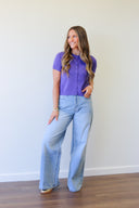 Core Jean, high rise wide leg jean, view 4