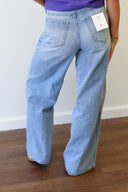 Core Jean, high rise wide leg jean, view 2