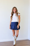Campbell Skirt, satin ruffle skirt, view 6