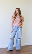 Hayden Jean, low rise wide leg jean, view 2