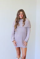 Lorelei Sweater, light mauve off the shoulder sweater