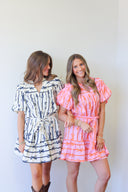 Jessica Dress, stripe dress with bow belt