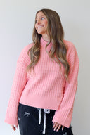 Muse Sweater, coral textured sweater