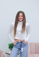 Anna Top, ribbed turtleneck top, view 3