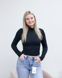 Anna Top, ribbed turtleneck top, view 2