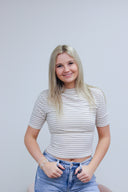 Alex Top, women's mock neck top, view 2