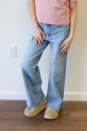 Girls Jane Jean, girls' high rise wide leg jean