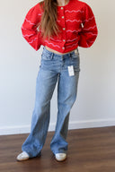 Veronica Judy Blue Jean, V front baggy jean
