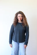 Haley Slub Long Sleeve, women's slub long sleeve top