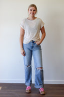 Haley Slub Cuff Tee, view 4