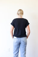 Haley Slub Cuff Tee, view 5
