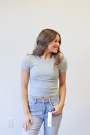 Rosie Tee, fitted baby rib tee, view 4