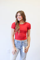 Rosie Tee, fitted baby rib tee, view 5