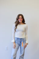Ivy Top, boat neck long sleeve top