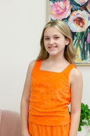 Girls Orange Crush Terry Tank, girls' terry tank
