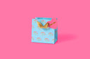 Blue gift bags with bouquets, view 2