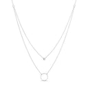 Double Appeal Circle and CZ Necklace
