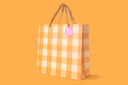 Orange gingham gift bags